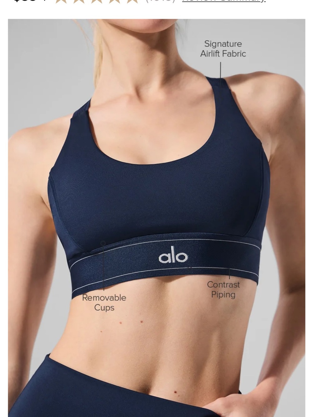 Alo Airlift Suit Up Bra - Navy